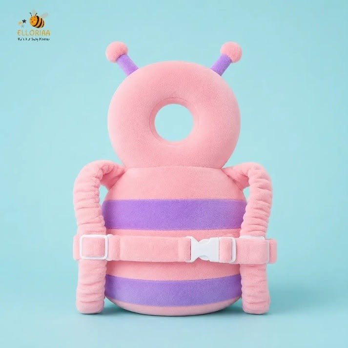 HoneyBee Pink & Purple Baby Head Protector Backpack