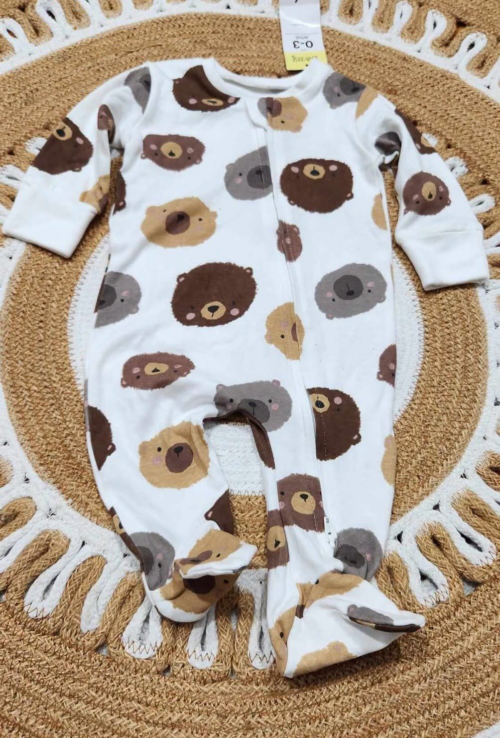 Cotton Zip-Up Newborn Sleepsuit