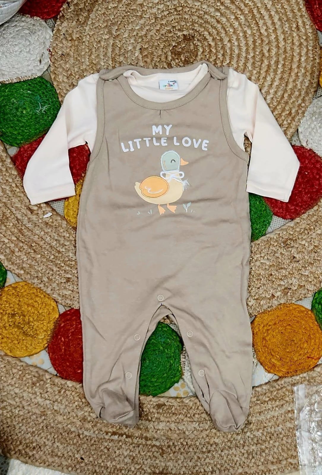 My Little Love" Duck Baby Dungaree Set
