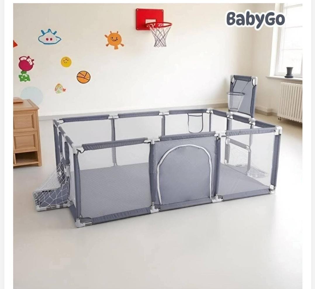 BabyGo Safety Playpen with Basketball Hoop