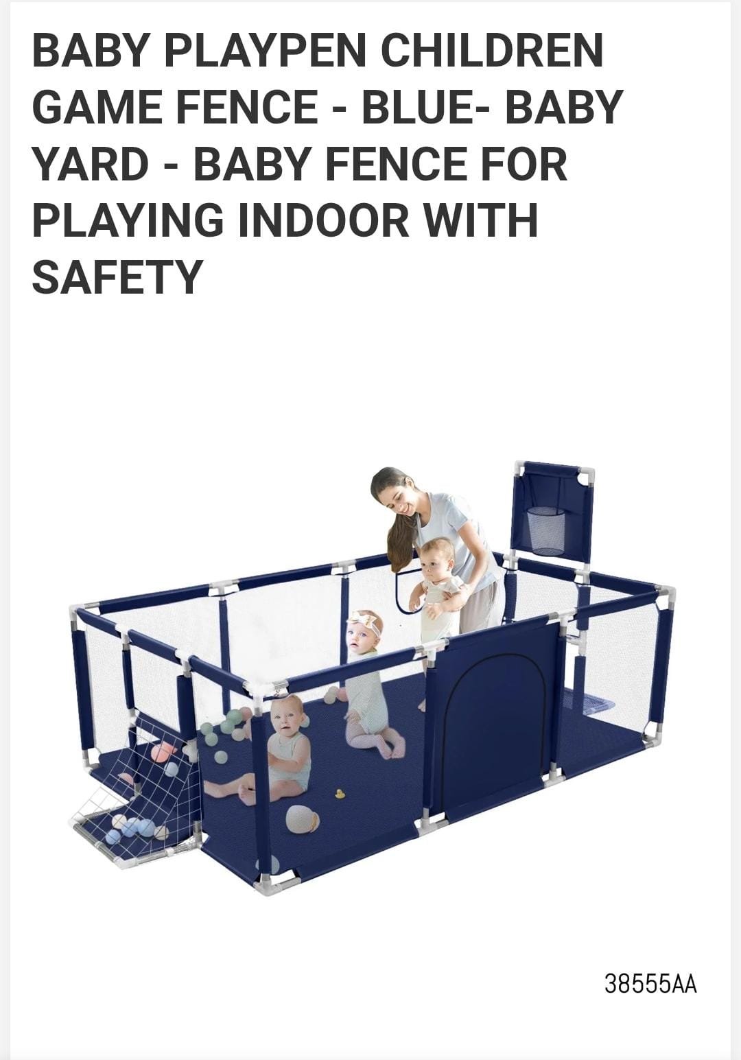 BabyGo Safety Playpen with Basketball Hoop - Image 2